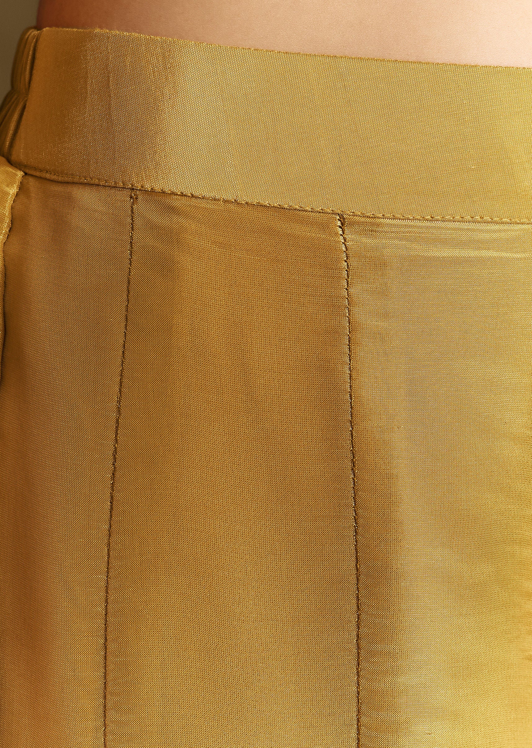 Yellow Palazzo Suit With Resham Kurta Dupatta - Image 6