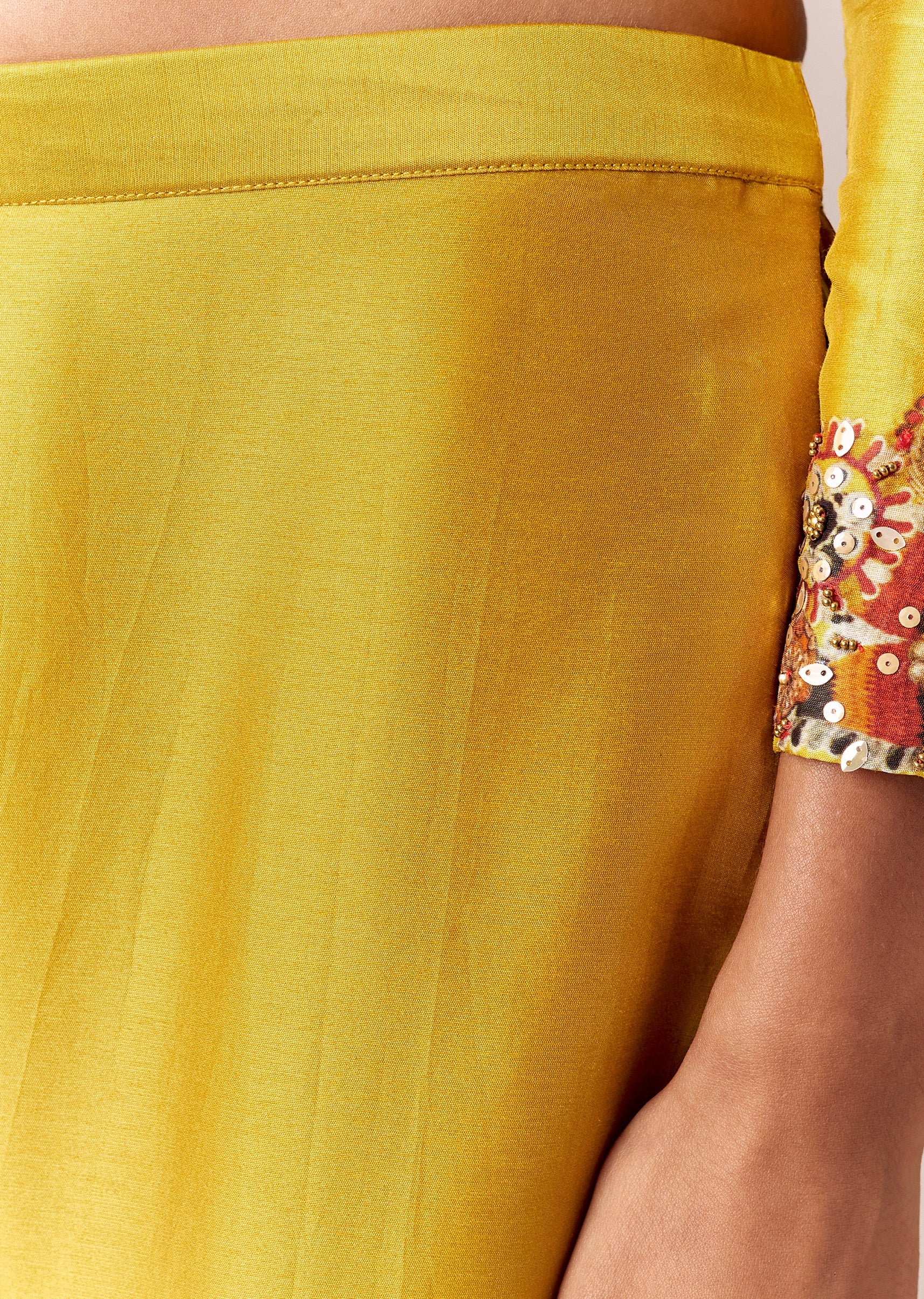 Yellow Printed Kurta Palazzo Set With Dupatta - Image 6