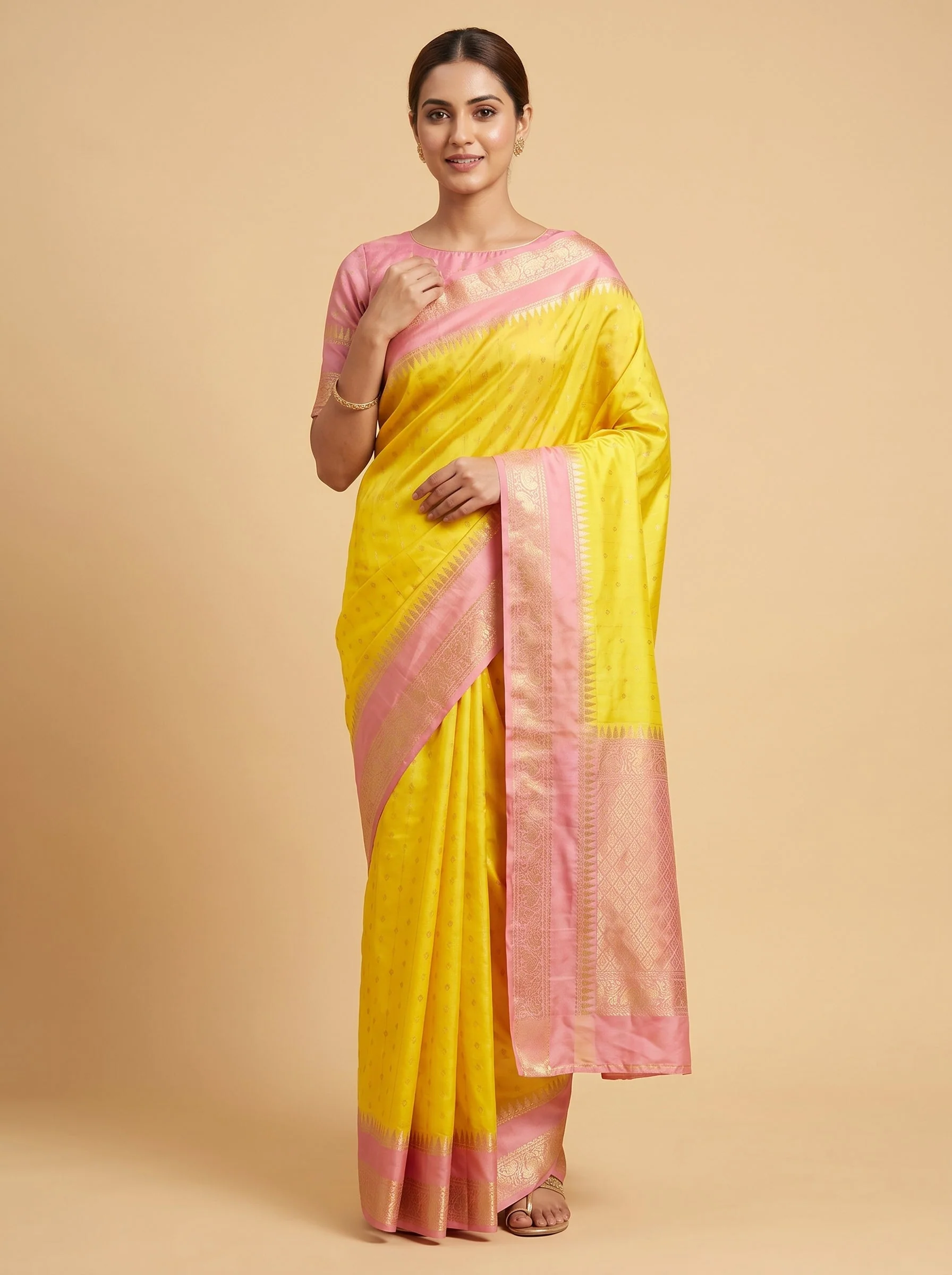 Yellow Radiant Flow Handloom Saree