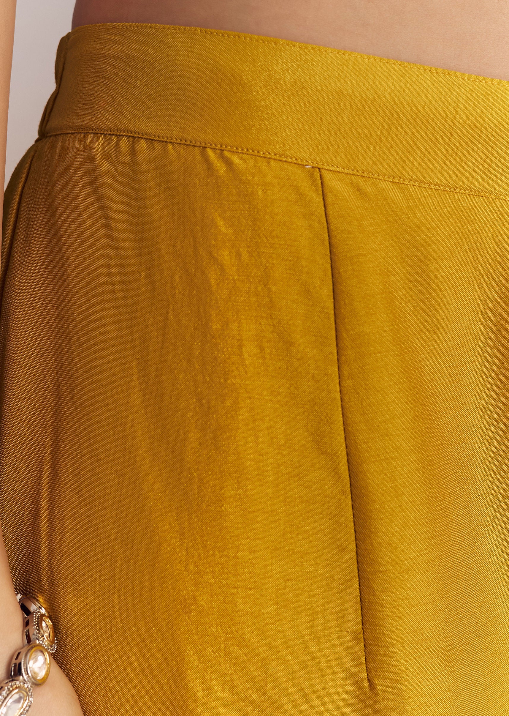 Yellow Sharara Set With Zari Cape - Image 6