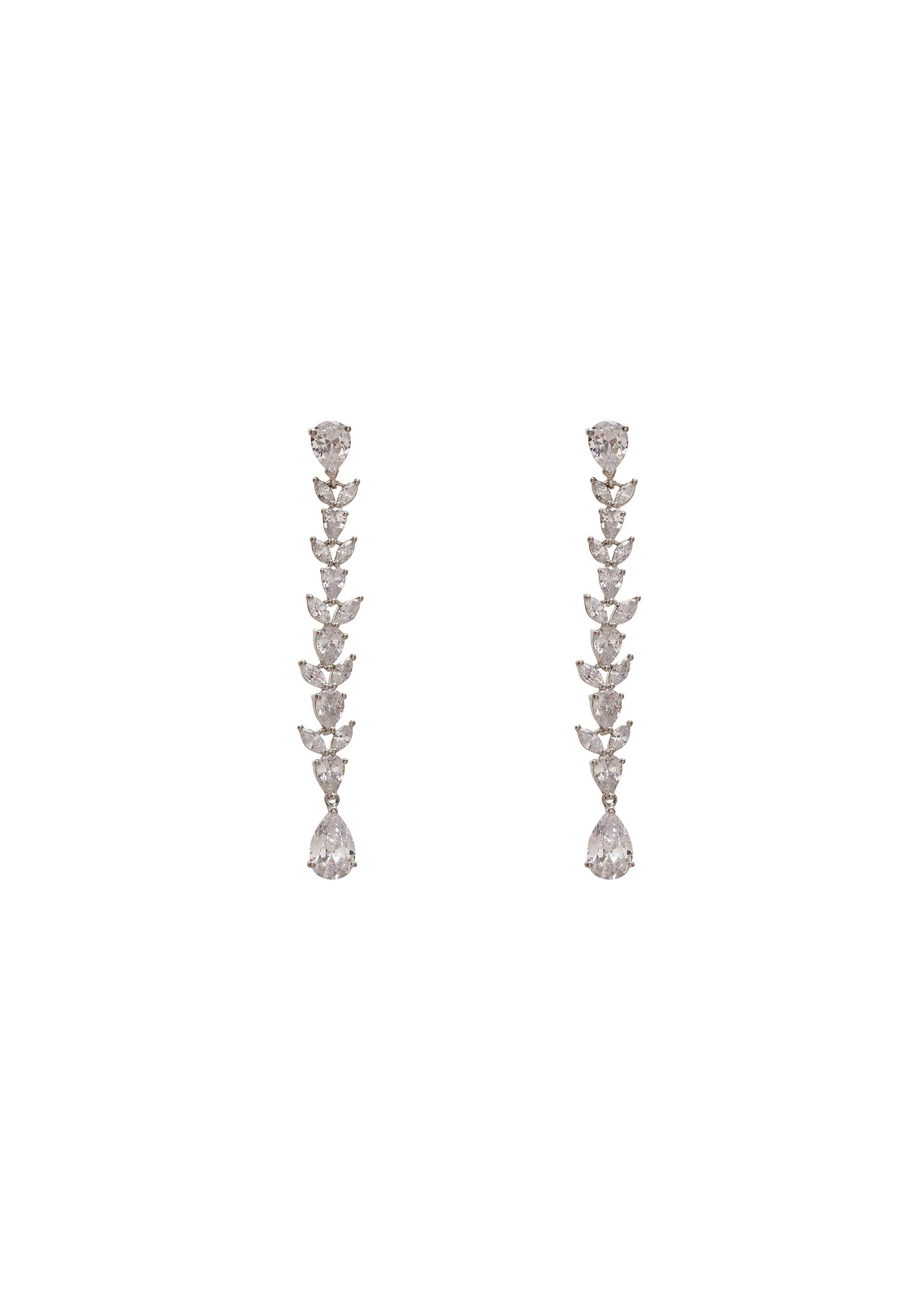 Zirconia Chain Drop Earrings